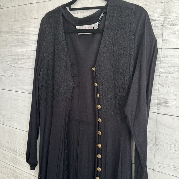 Pier 1 Imports Black Vintage Lace Button Down Cardigan/Dress | SIZE S - Picture 4 of 9